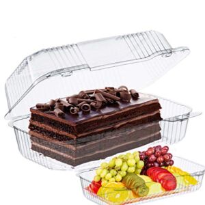 The Bakers Pantry cake roll container Clear Hinged Lid disposable 9″x 5 great for Loaf Deep Cookies plastic containers disposable donut cookie sandwich clamshell containers for food (Pack of 50)