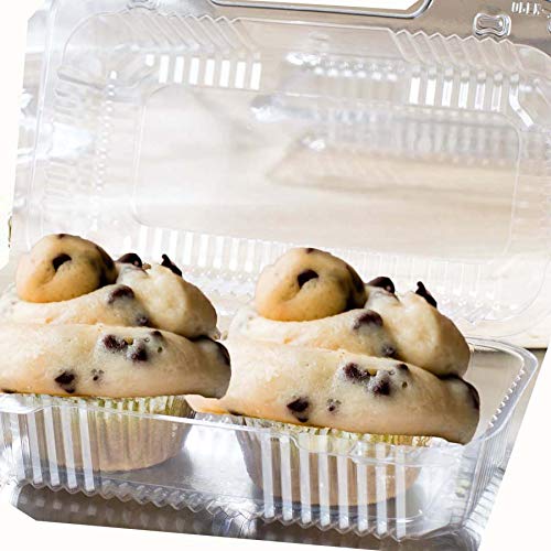 The Bakers Pantry cake roll container Clear Hinged Lid disposable 9″x 5 great for Loaf Deep Cookies plastic containers disposable donut cookie sandwich clamshell containers for food (Pack of 50) | The Storepaperoomates Retail Market - Fast Affordable Shopping