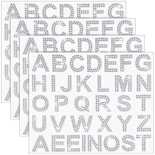 136 Pieces Rhinestone Letters Iron Stick on Sticker Large Glitter Bling Alphabet Letter Sticker Gemstone Border Sticker 34 Letters Self Adhesive Sticker for Art Craft Clothing Decor (Silver) | The Storepaperoomates Retail Market - Fast Affordable Shopping