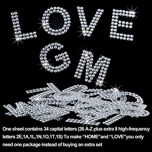 136 Pieces Rhinestone Letters Iron Stick on Sticker Large Glitter Bling Alphabet Letter Sticker Gemstone Border Sticker 34 Letters Self Adhesive Sticker for Art Craft Clothing Decor (Silver) | The Storepaperoomates Retail Market - Fast Affordable Shopping