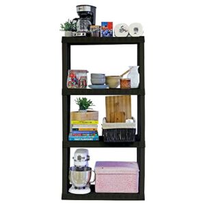 Koolatron Oskar 4-Tier Storage Shelf, Heavy Duty Shelving Unit, 400lbs(14 x 30 x 57 inch), Multipurpose Organizer for Garage, Laundry Room, Utility Shed, Made in North America, Black