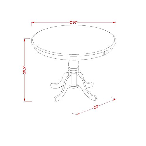 East-West Furniture Dinette Set- 4 Fantastic Wood Dining Chairs – A Lovely Round Wooden Table- Wooden Seat and Linen White Pedestal Dining Table | The Storepaperoomates Retail Market - Fast Affordable Shopping