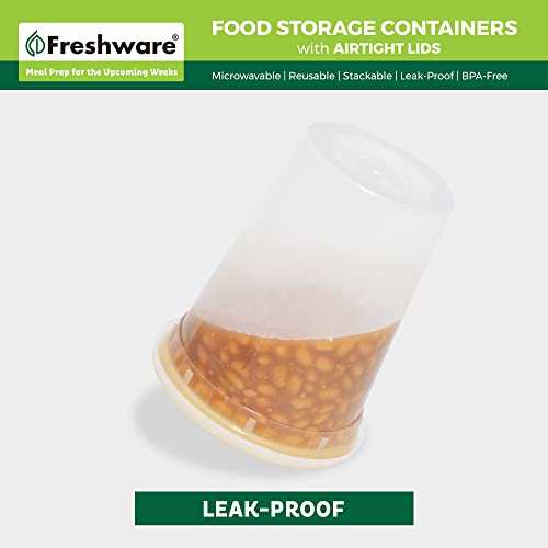Freshware Food Storage Containers [24 Set] 32 oz Plastic Deli Containers with Lids, Slime, Soup, Meal Prep Containers | BPA Free | Stackable | Leakproof | Microwave/Dishwasher/Freezer Safe | The Storepaperoomates Retail Market - Fast Affordable Shopping
