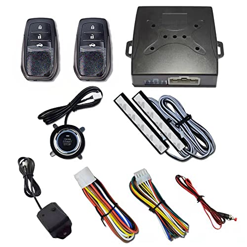 Shkalacar Passive Keyless Entry System Car Alarm System Universal PKE Engine Starter Push Button Vehicles Start/Stop Kit Safe Lock with 2 Smart Key Remote Control | The Storepaperoomates Retail Market - Fast Affordable Shopping