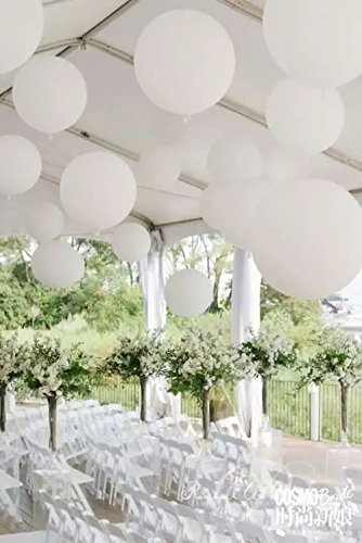 Giant Balloons 36-Inch White Balloons (Premium Helium Quality) Pkg/6, for Birthdays Wedding Photo Shoot and Festivals Christmas and Event Decorations | The Storepaperoomates Retail Market - Fast Affordable Shopping
