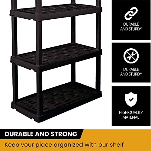 Oskar 5-Tier Storage Shelf, Interlocking Heavy Duty Shelving Unit, 750 lbs(‎18 x 36 x 73.8 inches), Multipurpose Organizer for Garage, Basement, Utility Shed, Workshop, Made in North America, Black | The Storepaperoomates Retail Market - Fast Affordable Shopping