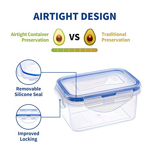 [6 Pack] 6.1OZ Airtight Plastic Food Storage Containers Set, Rectangular Small Storage Boxes, Microwave, Freezer and Dishwasher Safe | The Storepaperoomates Retail Market - Fast Affordable Shopping