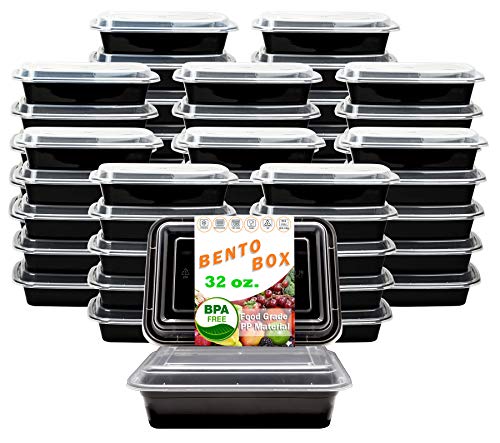 New Century, 50-Pack [32 oz] 1-Compartment Food Container – Rectangular Meal Prep Bento with Lid – Portable Lunch Box – Stackable – BPA Free – Freezer/Microwave/Dishwasher Safe – Reusable Storage | The Storepaperoomates Retail Market - Fast Affordable Shopping