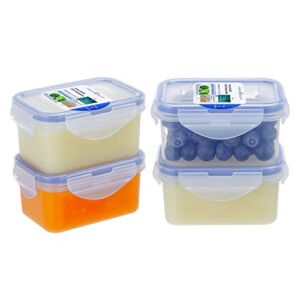 Small Plastic Food Storage Container Set Portion Control Containers Mini Leak-proof Sauce Containers,6.1oz,Pack of 4