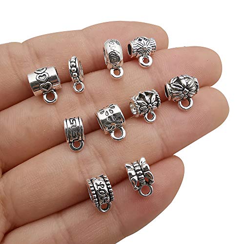 100 pcs Clasp Bail Beads Charms ,Bail Tube Beads, Loose Spacer Bead ,Bead Hanger Charm for Jewelry Making DIY Necklace Bracelet (M611) | The Storepaperoomates Retail Market - Fast Affordable Shopping