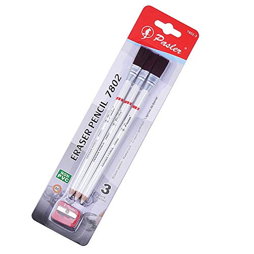 Pasler® Eraser pencils 7802 perfection Detail Eraser Pencil with Brush and a Sharpener perfect for sketches and coloured illustrations (4- pack) | The Storepaperoomates Retail Market - Fast Affordable Shopping