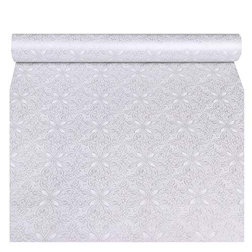 Yifely Silver Clover Petal Shelf Liner Removable Drawer Covering Vinyl Paper Christmas Home Shop Decor Gift Wrapping 17.7 Inch by 9.8 Feet | The Storepaperoomates Retail Market - Fast Affordable Shopping