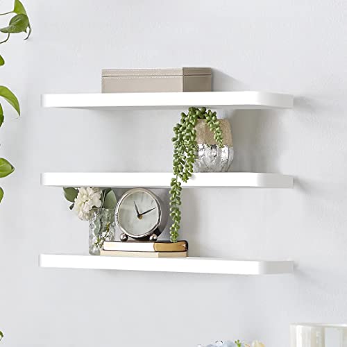 AIKTOTA White Floating Shelf Set of 3,Sitting Room Decor Shelves for Wall Shelf Unit,Modern Storage Display Wall Shelves for Organize Decorations,Books,Photos,Potted Plants,White | The Storepaperoomates Retail Market - Fast Affordable Shopping