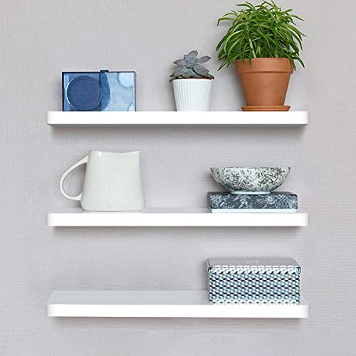 AIKTOTA White Floating Shelf Set of 3,Sitting Room Decor Shelves for Wall Shelf Unit,Modern Storage Display Wall Shelves for Organize Decorations,Books,Photos,Potted Plants,White | The Storepaperoomates Retail Market - Fast Affordable Shopping