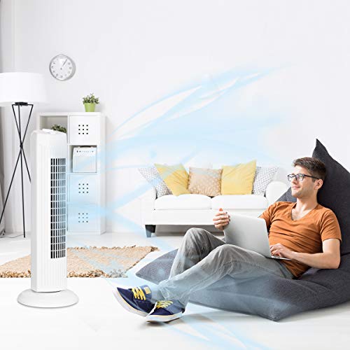 TOOLSEMPIRE Tower Fan Quiet Powerful Oscillating Fan 3 Speed Quiet Bladeless AC Fan White 28inch Portable Fan | The Storepaperoomates Retail Market - Fast Affordable Shopping