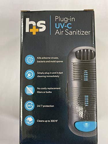 HealthSmart Air Purifier and Air Sanitizer with UVC Ultraviolet Light That Cleans up to 300 Square Feet Pluggable, Black, 1 Count | The Storepaperoomates Retail Market - Fast Affordable Shopping