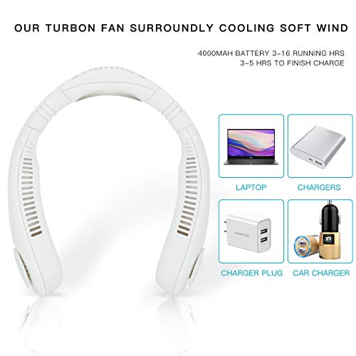 Kapkon Portable Hands Free Bladeless Neck Fan,Wearable Personal Air Conditioner Fan Built-in Refrigerating Chip,4000 mAn Battery Operated Personal Neck Fan, USB Rechargeable . | The Storepaperoomates Retail Market - Fast Affordable Shopping