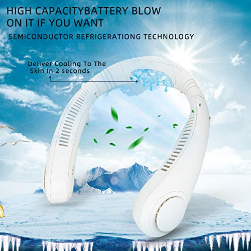 Kapkon Portable Hands Free Bladeless Neck Fan,Wearable Personal Air Conditioner Fan Built-in Refrigerating Chip,4000 mAn Battery Operated Personal Neck Fan, USB Rechargeable . | The Storepaperoomates Retail Market - Fast Affordable Shopping