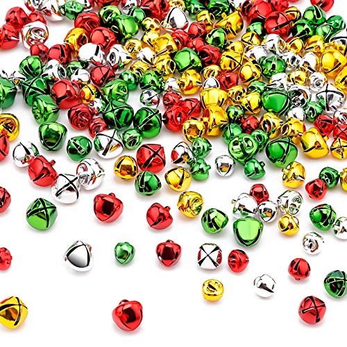Jingle Bells, 200 Pieces Colorful Jingle Bells for Crafts, 4 Colors Mixed Small Christmas Jingle Bells, Metal Craft Bells for Wreath Holiday Home and Christmas Decoration (0.3/0.4/0.47 inch) | The Storepaperoomates Retail Market - Fast Affordable Shopping