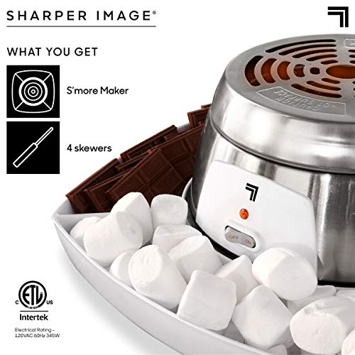 SHARPER IMAGE Electric Tabletop S’mores Maker for Indoors, 6-Piece Set, Includes 4 Skewers & 4 Serving Compartments, Easy Cleaning & Storage, Tabletop Marshmallow Roaster, Family Fun For Kids Adults | The Storepaperoomates Retail Market - Fast Affordable Shopping