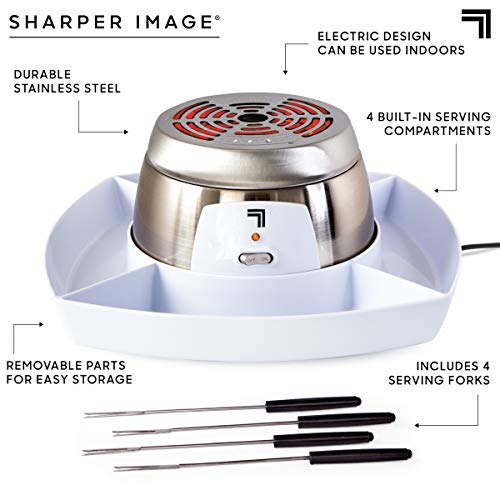 SHARPER IMAGE Electric Tabletop S’mores Maker for Indoors, 6-Piece Set, Includes 4 Skewers & 4 Serving Compartments, Easy Cleaning & Storage, Tabletop Marshmallow Roaster, Family Fun For Kids Adults | The Storepaperoomates Retail Market - Fast Affordable Shopping