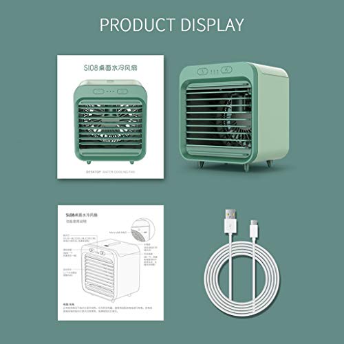 Portable USB Air Cooler, Personal Air Conditioner Fan, Mini Air Conditioner Evaporative Cooler Adjustable 3 Speeds Misting Personal Space Cooler for Dormitory Office Home (Green) | The Storepaperoomates Retail Market - Fast Affordable Shopping