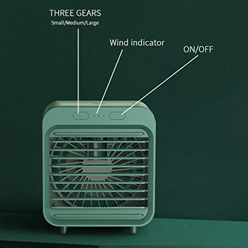 Portable USB Air Cooler, Personal Air Conditioner Fan, Mini Air Conditioner Evaporative Cooler Adjustable 3 Speeds Misting Personal Space Cooler for Dormitory Office Home (Green) | The Storepaperoomates Retail Market - Fast Affordable Shopping