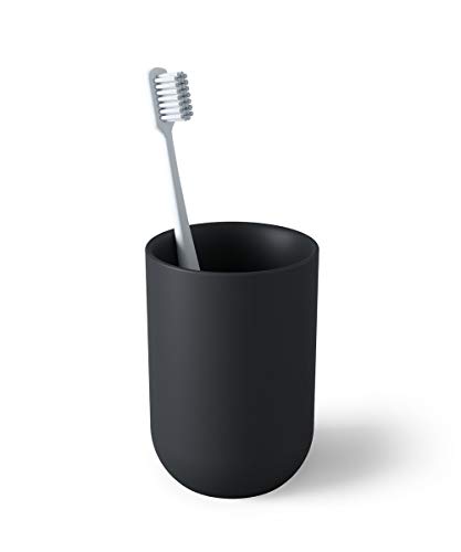 Umbra Junip Bathroom Accessories Tumbler-Modern Resin Holder and Organizer, Perfect for Holding Toothbrushes, Make-up Brushes and More, Small (Pack of 1), Black | The Storepaperoomates Retail Market - Fast Affordable Shopping