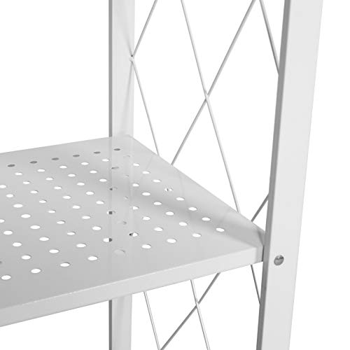 SogesGame 5-Tier Folding Ladder Shelf Storage Rack Shelves, Display Storage Rack, Plant Stand, for Living Room, Bathroom, Kitchen(White,5 Tier) | The Storepaperoomates Retail Market - Fast Affordable Shopping