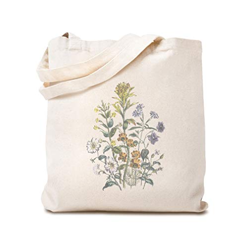 Custom Canvas Tote Shopping Bag Browallia Mimulus Beautiful Flowers Botanical & Browallia Mimulus Reusable Beach Bags for Women Flowers Gifts Natural Design Only | The Storepaperoomates Retail Market - Fast Affordable Shopping