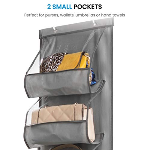 Over The Door Purse Organizer & Storage (2Pack) Handbag Organizer with 6 Easy Access Deep Pockets – Durable Metal Hooks, Handbag Organizer with Clear Pockets -Ideal for Scarf, Umbrella/Accessories Etc | The Storepaperoomates Retail Market - Fast Affordable Shopping