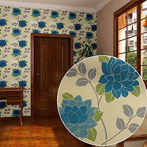 Yifely Large Blue Peony Shelf Liner Self-Adhesive Dresser Drawer Covering PVC Paper Refresh School Study Desk 17.8 Inch by 9.8 Feet | The Storepaperoomates Retail Market - Fast Affordable Shopping