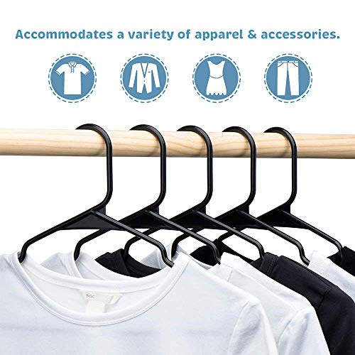 Plastic Clothes Hangers 50 Pack, Black-Lightweight Space Saving Notched Hangers, Non Slip Plastic Hangers for Adult Everyday Use & Closet Organization, Heavy Duty Standard Cloth Hangers Thin and Slim | The Storepaperoomates Retail Market - Fast Affordable Shopping