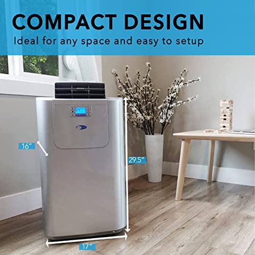 Whynter ARC-122DHP 12,000 BTU (7,000 BTU SACC) Elite Dual Hose Portable Air Conditioner, Heater, Dehumidifier and Fan with Activated Carbon Filter plus Autopump and Storage bag, up to 400 sq ft in Grey | The Storepaperoomates Retail Market - Fast Affordable Shopping
