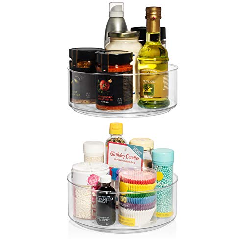 ClearSpace Plastic Lazy Susan Cabinet Organizer – Rotating Spice Rack Holder, Condiments Baking Turntable Carousel – Pantry Cabinet Organizer for Countertop, Shelf, Table, Vanity | The Storepaperoomates Retail Market - Fast Affordable Shopping
