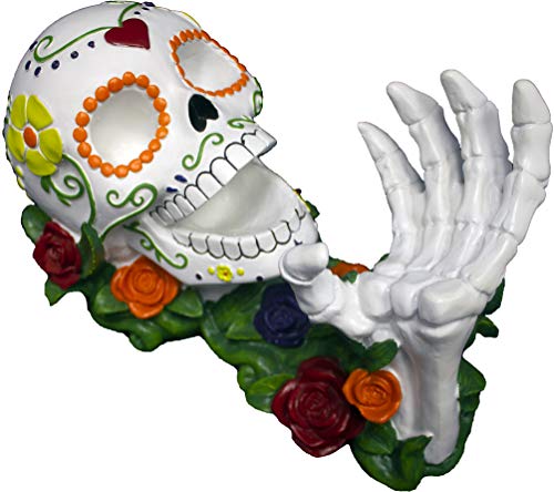 World of Wonders Sugar Skull Day of The Dead Decorative Wine Bottle Holder | Dia de Los Muertos Decorations and Tabletop Halloween Decorations | Skull Decor for Home – 11″ | The Storepaperoomates Retail Market - Fast Affordable Shopping