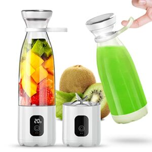 Travel Blender,300W Personal Portable Blender for Shakes and Smoothies USB Rechargeable with 20 Oz Mix Bottle Pulse Mini Fast Crush Ice Nuts Fresh Juice Zuzpao on the go Smoothie Blender BravoS Green (Bravo, White)