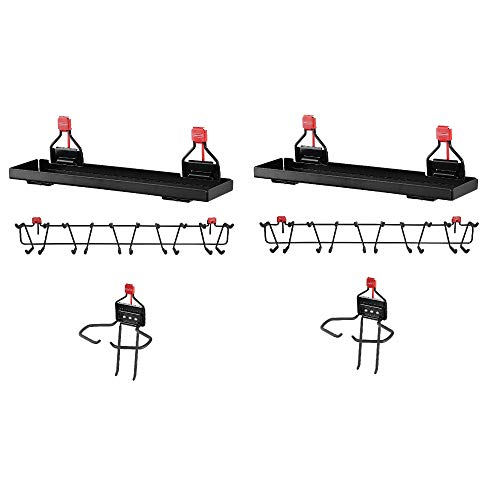 Rubbermaid Outdoor Metal Storage Accessories Shelf (2 Pack) and Rubbermaid Mounted Wire Basket Tool Organizer (2 Pack) with 34 Inch Tool Rack (2 Pack) | The Storepaperoomates Retail Market - Fast Affordable Shopping