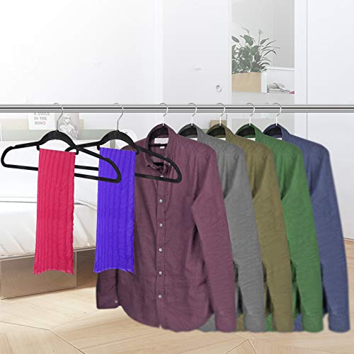 ZENY Premium Velvet Suit Hangers 100 Pack Non Slip Black Clothes Hanger Hook 360 Swivel Ultra Thin | The Storepaperoomates Retail Market - Fast Affordable Shopping