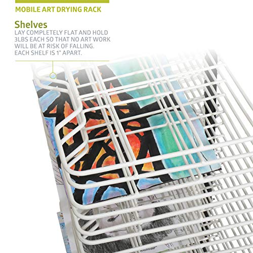 Pearington Mobile Art Drying Rack for Classrooms, Art Studio, 25 Shelves, White | The Storepaperoomates Retail Market - Fast Affordable Shopping