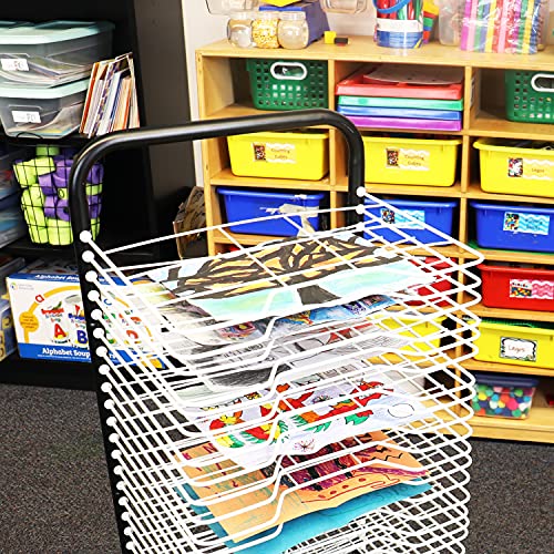 Pearington Mobile Art Drying Rack for Classrooms, Art Studio, 25 Shelves, White | The Storepaperoomates Retail Market - Fast Affordable Shopping