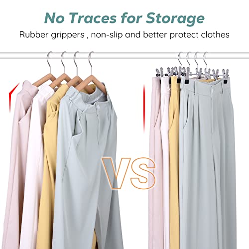 IEOKE Pant Hangers, 20 Pack Skirt Hangers with Clips Metal Trouser Clip Hangers for Heavy Duty Ultra Thin Space Saving | The Storepaperoomates Retail Market - Fast Affordable Shopping