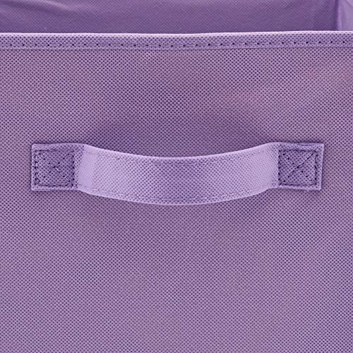 EZOWare Set of 6 Foldable Fabric Basket Bin Collapsible Storage Cube For Nursery, Toys Organizer, Shelf Cabinet (Purple) | The Storepaperoomates Retail Market - Fast Affordable Shopping