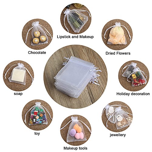 Hopttreely White Sheer Organza Gift Bags, 4×4.72 Pouches Candy Jewelry Wedding Party Favor Present Bags Wrapping Supplies50PCS | The Storepaperoomates Retail Market - Fast Affordable Shopping