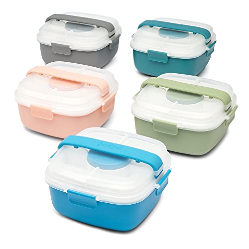Goodful Stackable Lunch Box Container, Bento Style Food Storage with Removeable Compartments for Sandwich, Snacks, Toppings & Dressing, Leak-Proof and Made without BPA, 56-Oz, Green | The Storepaperoomates Retail Market - Fast Affordable Shopping