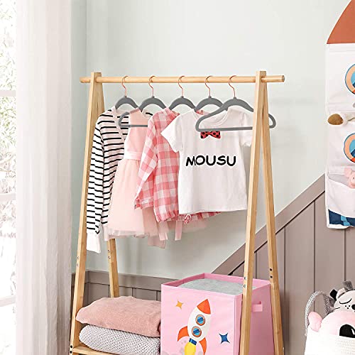 TIMMY Baby Velvet Hangers Non-Slip Baby Clothes Hangers, 11.8” Inch 50 Pack Space Saving Childrens Hangers -360° Swivel Rose Gold Hook, Strong & Durable Infant/Toddler Grey Hangers | The Storepaperoomates Retail Market - Fast Affordable Shopping