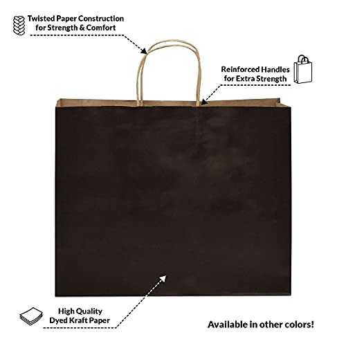 Black Paper Bags with Handles – 16x6x12 Inch 50 Pack Large Kraft Shopping Bags, Craft Gift Totes in Bulk for Boutiques, Small Business, Retail Stores, Birthdays, Party Favors, Jewelry, Merchandise | The Storepaperoomates Retail Market - Fast Affordable Shopping