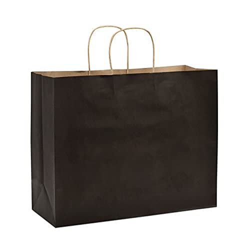Black Paper Bags with Handles – 16x6x12 Inch 50 Pack Large Kraft Shopping Bags, Craft Gift Totes in Bulk for Boutiques, Small Business, Retail Stores, Birthdays, Party Favors, Jewelry, Merchandise | The Storepaperoomates Retail Market - Fast Affordable Shopping