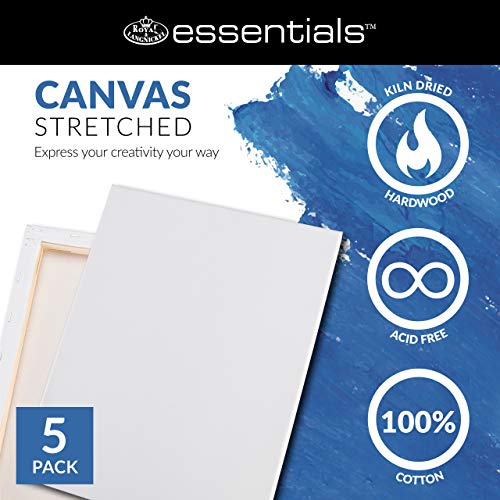 Royal & Langnickel Essentials 16×20″ Triple Gessoed Stretched Canvas Value Pack, for Oil and Acrylic Painting, 5 Pack | The Storepaperoomates Retail Market - Fast Affordable Shopping