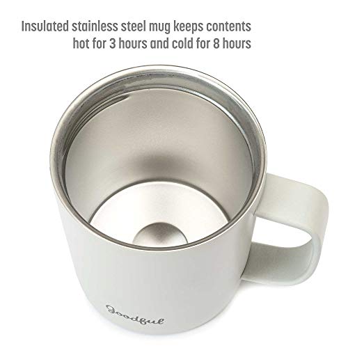 Goodful Travel Mug, Stainless Steel Insulated, Double Wall Vacuum Sealed Coffee Cup with Leak Proof Lid, 14 Ounce, Cream | The Storepaperoomates Retail Market - Fast Affordable Shopping